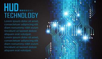 Fondo de concepto de tecnología futura de circuito cibernético de texto vector