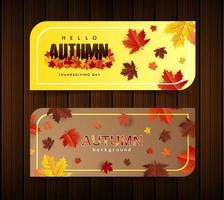 autumn maple leaf background banner vector