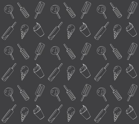 Vector seamless pattern from ice-creams