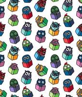 Owls hand drawn pattern vector