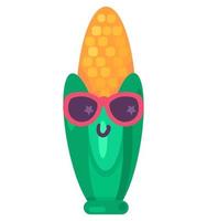 Corn cool vegetable emoji happy emotion vector