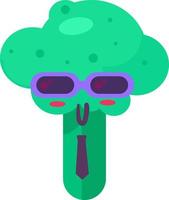 brócoli vegano planta emoji feliz emoción vector