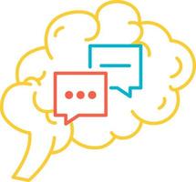 Function communication of human brain icon vector