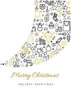 Merry Christmas greeting card template vector