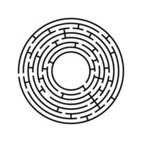 Round labyrinth. An interesting and useful game for children and adults. Simple flat vector illustration isolated on white background.