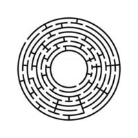 Round labyrinth. An interesting and useful game for children and adults. Simple flat vector illustration isolated on white background.