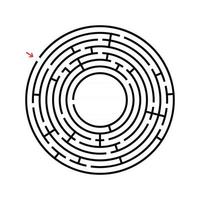 Round labyrinth. An interesting and useful game for children and adults. Simple flat vector illustration isolated on white background.