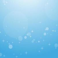 Color abstract background of blue sky with bokeh and stars. Simple flat vector illustration.