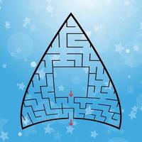 laberinto triangular de color abstracto. color negro sobre fondo azul. un juego interesante para niños. ilustración vectorial. vector