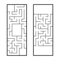 un conjunto de dos laberintos rectangulares. un juego interesante y útil para niños en edad preescolar. rompecabezas fácil. Ilustración de vector plano simple aislado sobre fondo blanco.