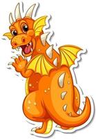 Cute Dragon cartoon character sticker vector