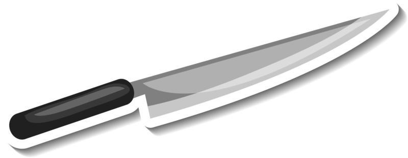 Sticker template with a knife isolated