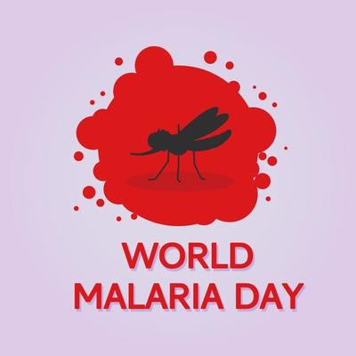 World Malaria Day logo or banner with mosquito sign