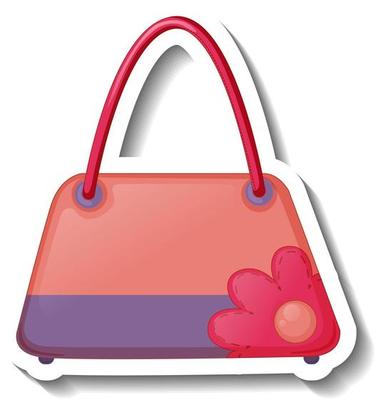 A sticker template with a women shoulder bag isolated