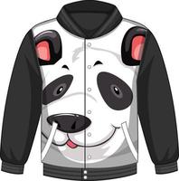 Front of bomber jacket with panda pattern vector