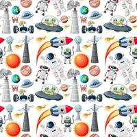 Seamless pattern with space objects vector