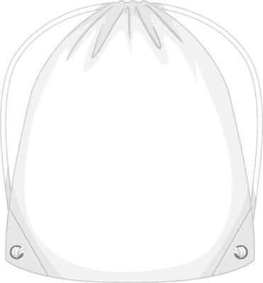 Front of basic white backpack isolated