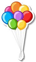 Sticker template with many colourful balloons vector