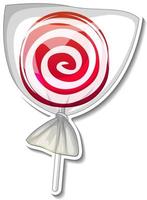 Lollipop sticker on white background vector