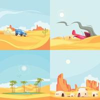 Flat Desert Design Concept Vector Illustration