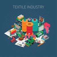 Isometric Textile Print Background Vector Illustration