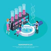 Nano Particles Isometric Background Vector Illustration