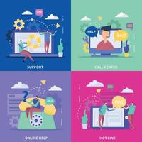 Support Service Flat Design Concept Vector Illustration