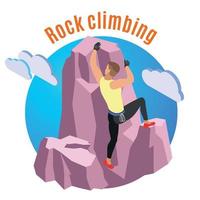 Rock Climbing Composition Vector Illustration