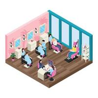 Beauty Salon Isometric Composition Vector Illustration