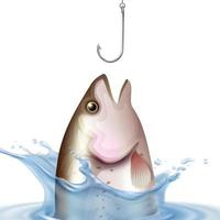 Ilustración de vector de ilustración realista de pesca