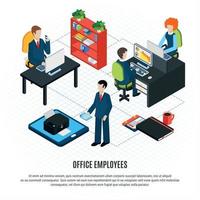 Business Employees Flowchart Background Vector Illustration