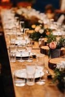 Banquet hall for weddings with decorative elements photo
