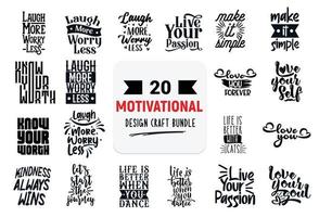 Craft design bundle with motivational lettering quotes. vector