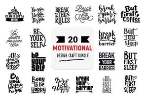 Craft design bundle with motivational lettering quotes. vector