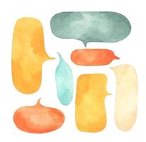 Set of speech bubbles. Watercolor illustration. vector