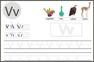 aprende la letra v vector