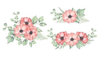 Set of floral branch. Wedding concept with flowers. vector