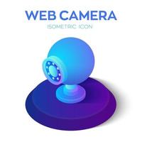 Web camera. Webcamera 3D isometric icon. Internet video call, webcam conference, online consultation, e-learning, distance education equipment. vector