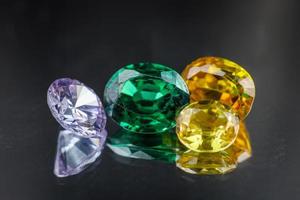 Collection of many different natural gemstones photo