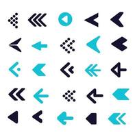 arrow  icon collection, flat design pointer cursor Infographic icon arrow pack collection set Vector