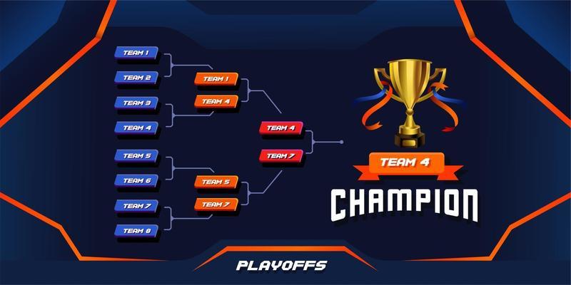 mudder er der elektropositive modern sport game tournament championship contest stage bracket board  vector with gold champion trophy prize icon illustration background in tech  theme style layout. 2907927 Vector Art at Vecteezy