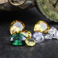Collection of many natural gemstones photo