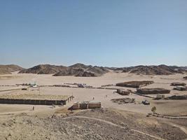 Small buildings in the desert of Egypt photo