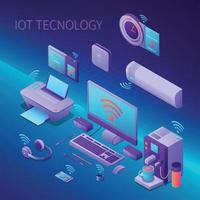 Iot Technology Isometric Composition Vector Illustration