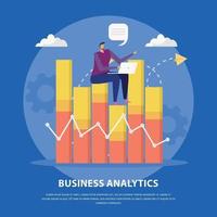 Ilustración de vector de concepto plano de análisis de negocios