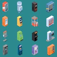 Vending Machines Isometric Icons Vector Illustration