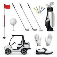 Golf Realistic Set Vector Illustration