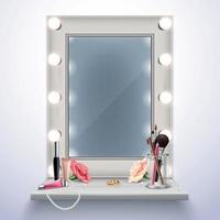 Makeup Mirror Realistic Composition Vector Illustration