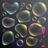 Soap Bubbles Set Vector Illustration