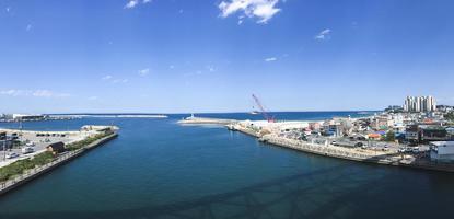 Panorama. The view to the bay of Sokcho city. South Korea photo